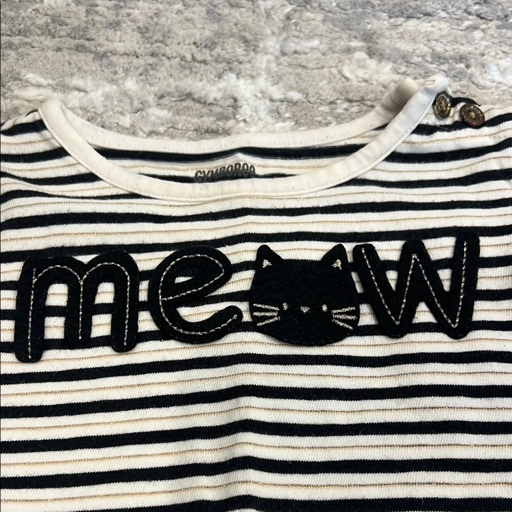 Bundle 🛍️Gymboree Cat Ear Hat&Striped Kids meow Shirt fall winter outfit size:3T